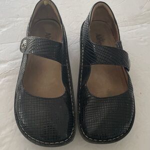 Alegria Black Textured Mary Jane  Dress Comfort Shoes in size 42